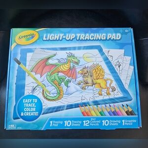 Crayola Light-Up Tracing Pad - Blue with Multicolor Pencils